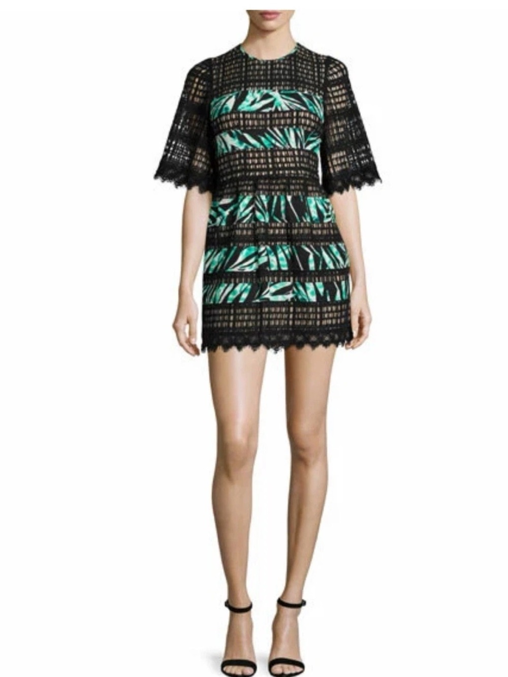 BCBGMAXAZRIA Layna Palms Mini Dress Lace 4 NWT